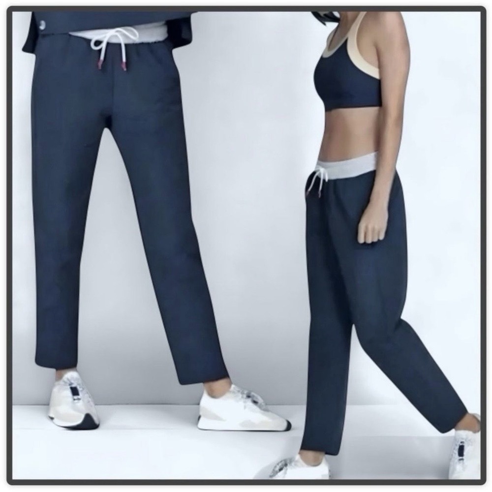 JOHNNY WAS CALME Nylon Tapered Ankle Pant - Blue Gray - Size‎ S (MSRP $148)